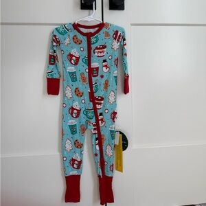 Little Sleepies Red and Blue Holiday Footie